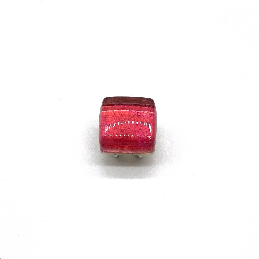 (New old stock) Obi fastener, other, casual, transparent, simple, square, length approx. 2cm, width approx. 2cm, S rank, red, 1137000942912