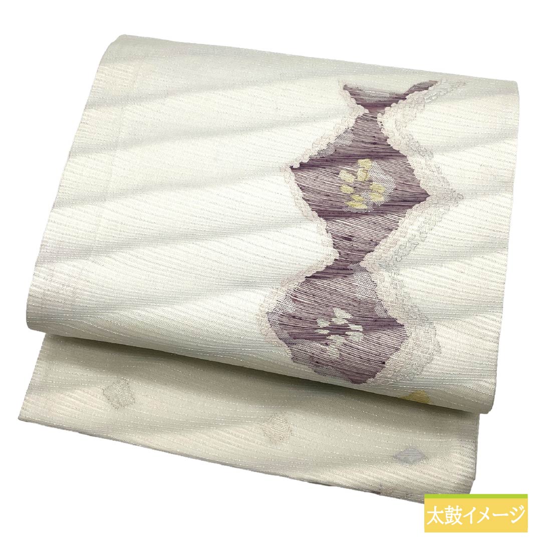 リサイクル着物】袋帯 ポリエステル Aランク 卯の花色（うのはないろ