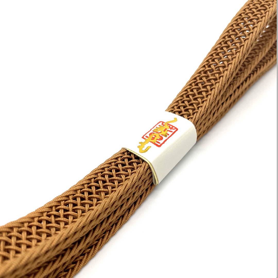 帯締め 正絹 四分紐 駱駝色(らくだいろ) 夏用 無地 長さ約164cm 幅約1.5cm カジュアル Sランク 茶系 1135003262314