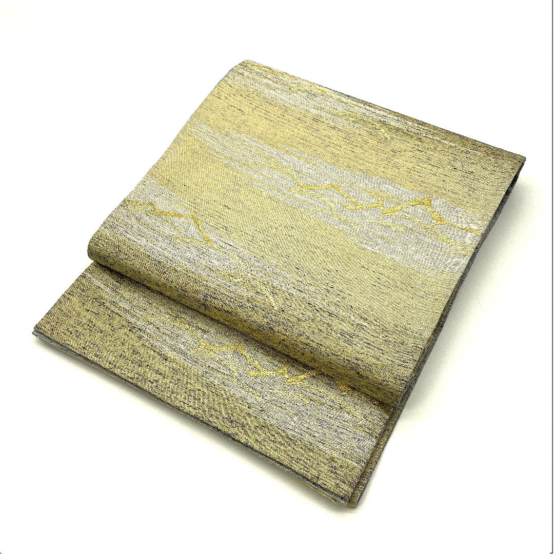 袋帯 ねん金糸 近藤悠三 帯丈438cm 正絹 Sランク 六通 フォーマル 金系 1123004622321