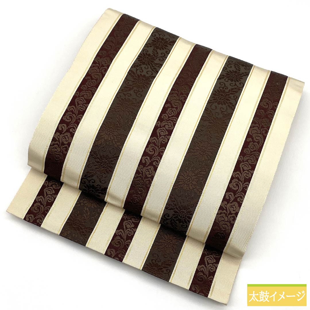 名古屋帯 正絹 Sランク 生成り色(きなりいろ) 博多織 千年工房 菅晶子 帯丈380cm 全通 カジュアル クリーム系 1124010462415 松葉仕立て