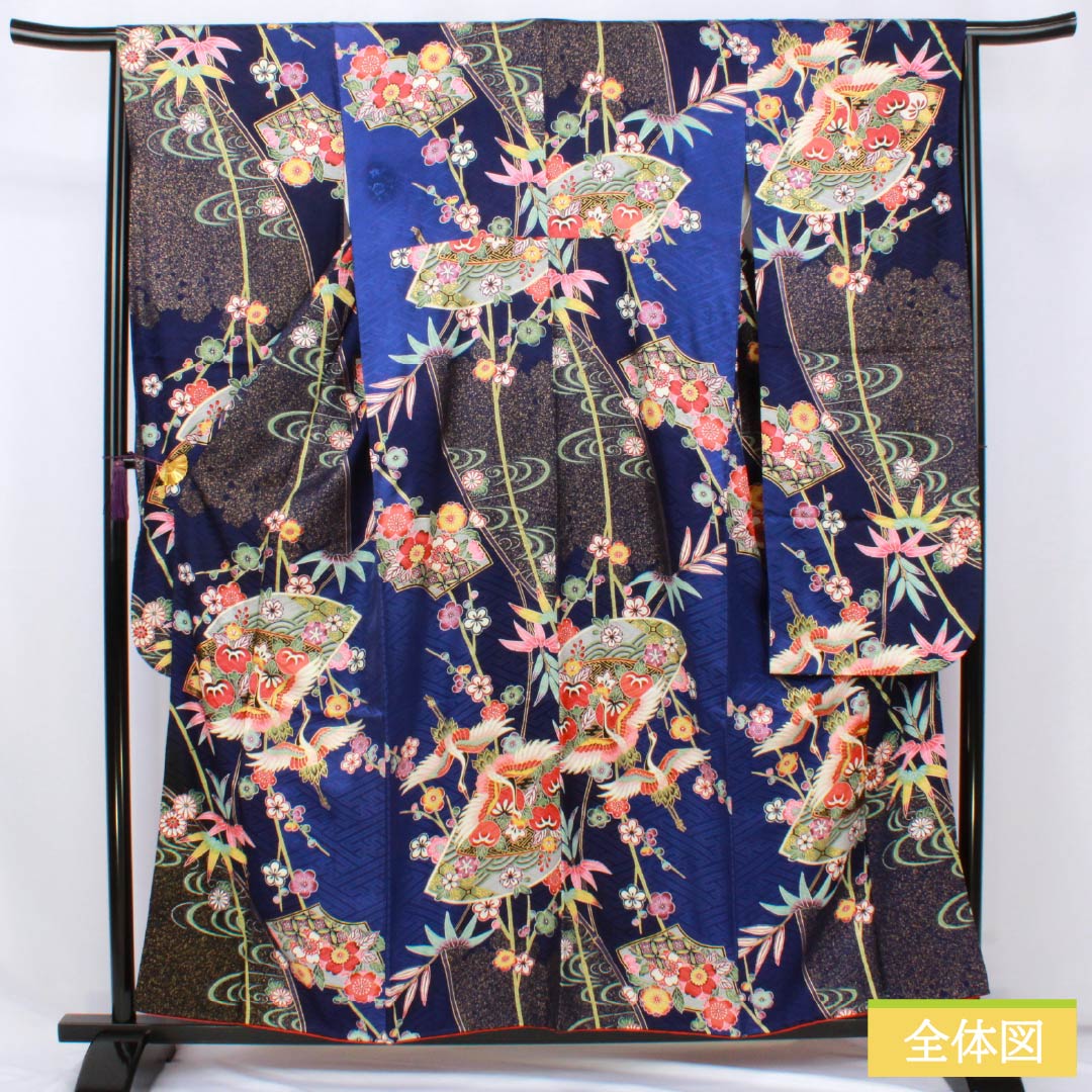 リサイクル着物】振袖 正絹 Sランク 身丈158cm 裄丈64.5cm 袷 京友禅