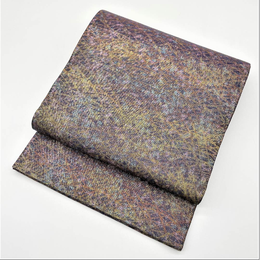 袋帯 滅紫色(けしむらさきいろ) リバーシブル 流線 横段 帯丈442cm 正絹 Aランク 全通 セミフォーマル グラデーション系 1123005483399