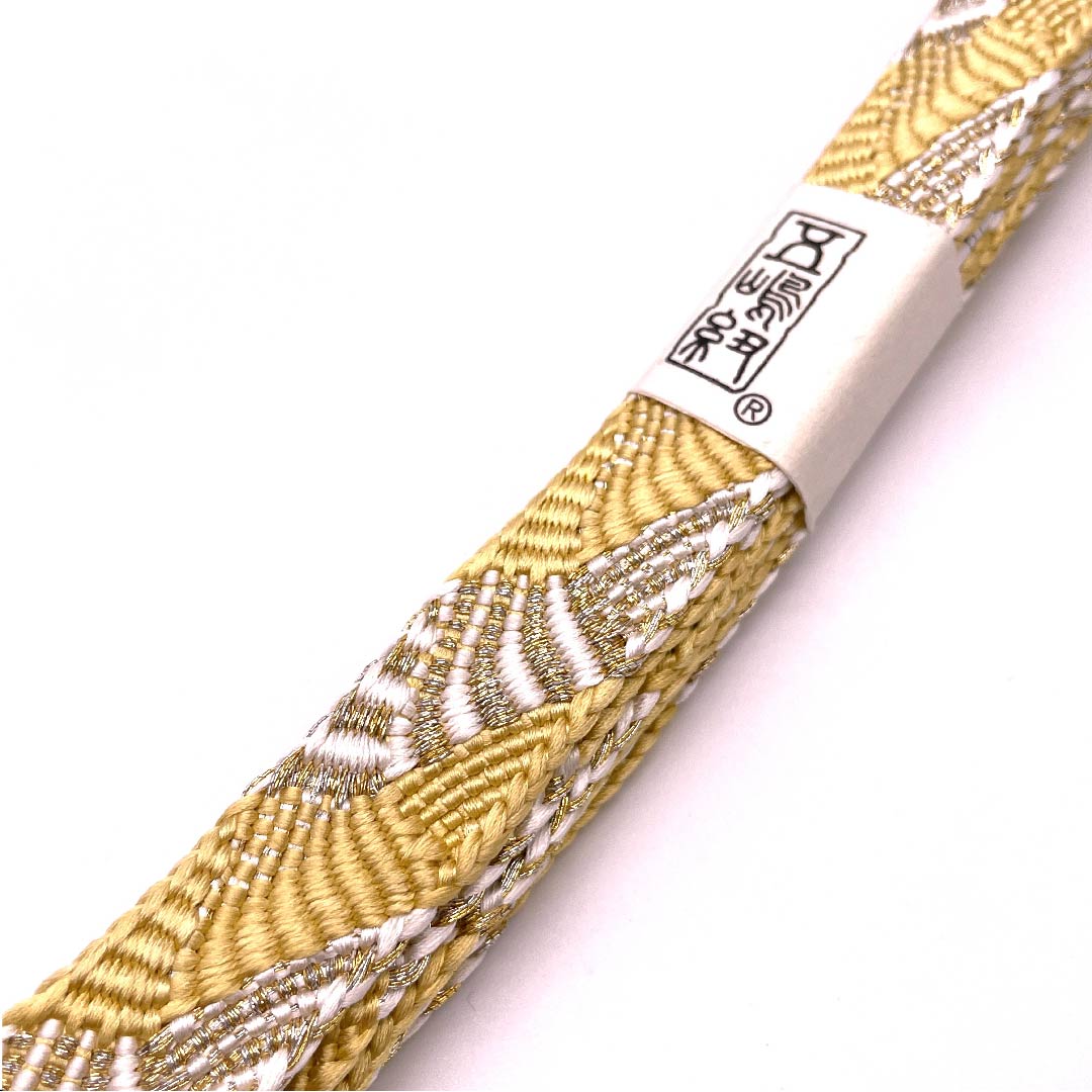 (新古品) 帯締め 正絹 四分紐 黄水仙色(きすいせんいろ) 五嶋紐 江戸組紐 金属糸使用 長さ約159cm 幅約1.5cm セミフォーマル Sランク 黄系 1135001962923