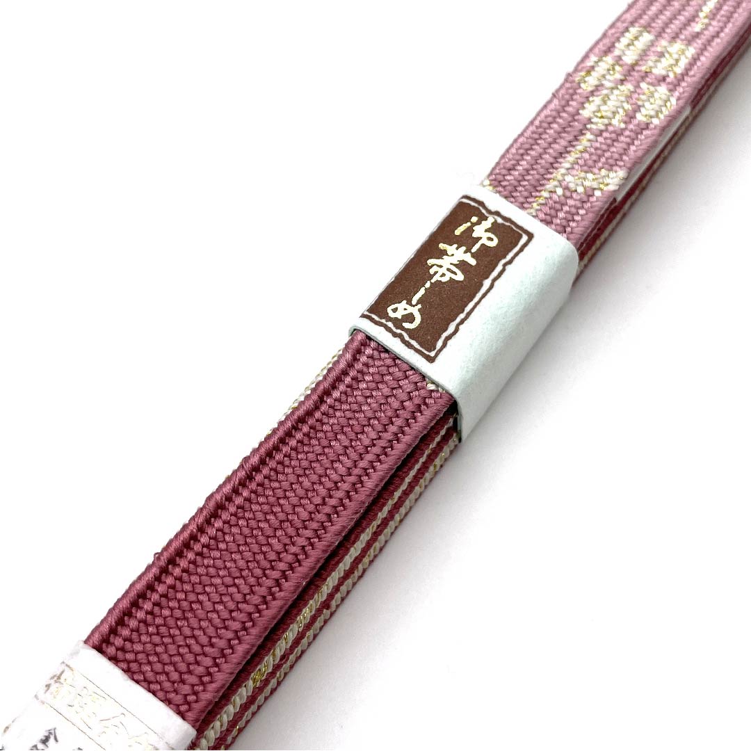 (New old stock) Obijime (belt sash) made of pure silk, quarter-length cord, all crimson, made with specially selected gold and silver thread, new old stock, length approx. 162cm, width approx. 1.5cm, semi-formal, S rank, pink, 1135001522913