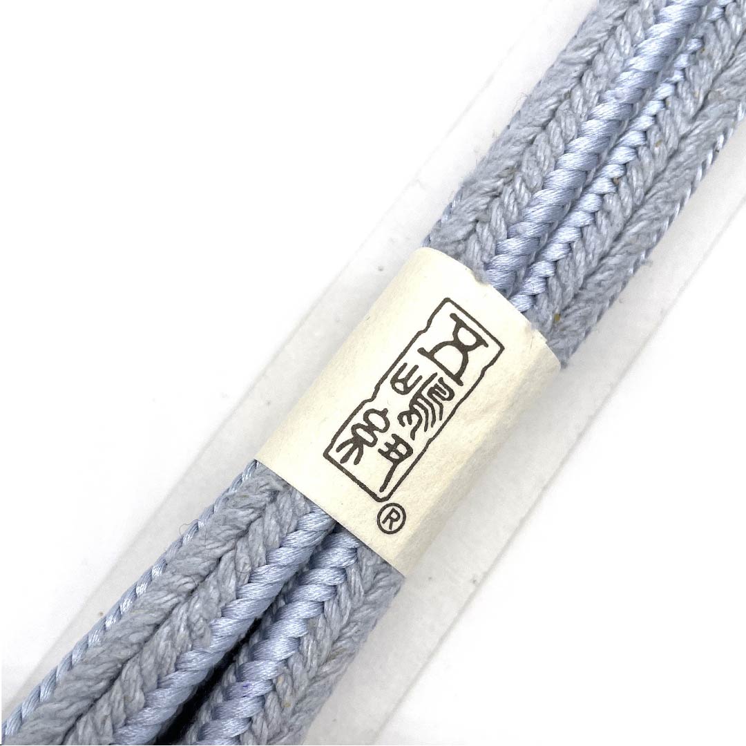 (新古品) 帯締め 正絹 四分紐 蒼白色色(そうはくしょくいろ) 江戸組紐 五嶋紐 新古品 長さ約156cm 幅約1cm カジュアル Sランク 水色系 1135000262324