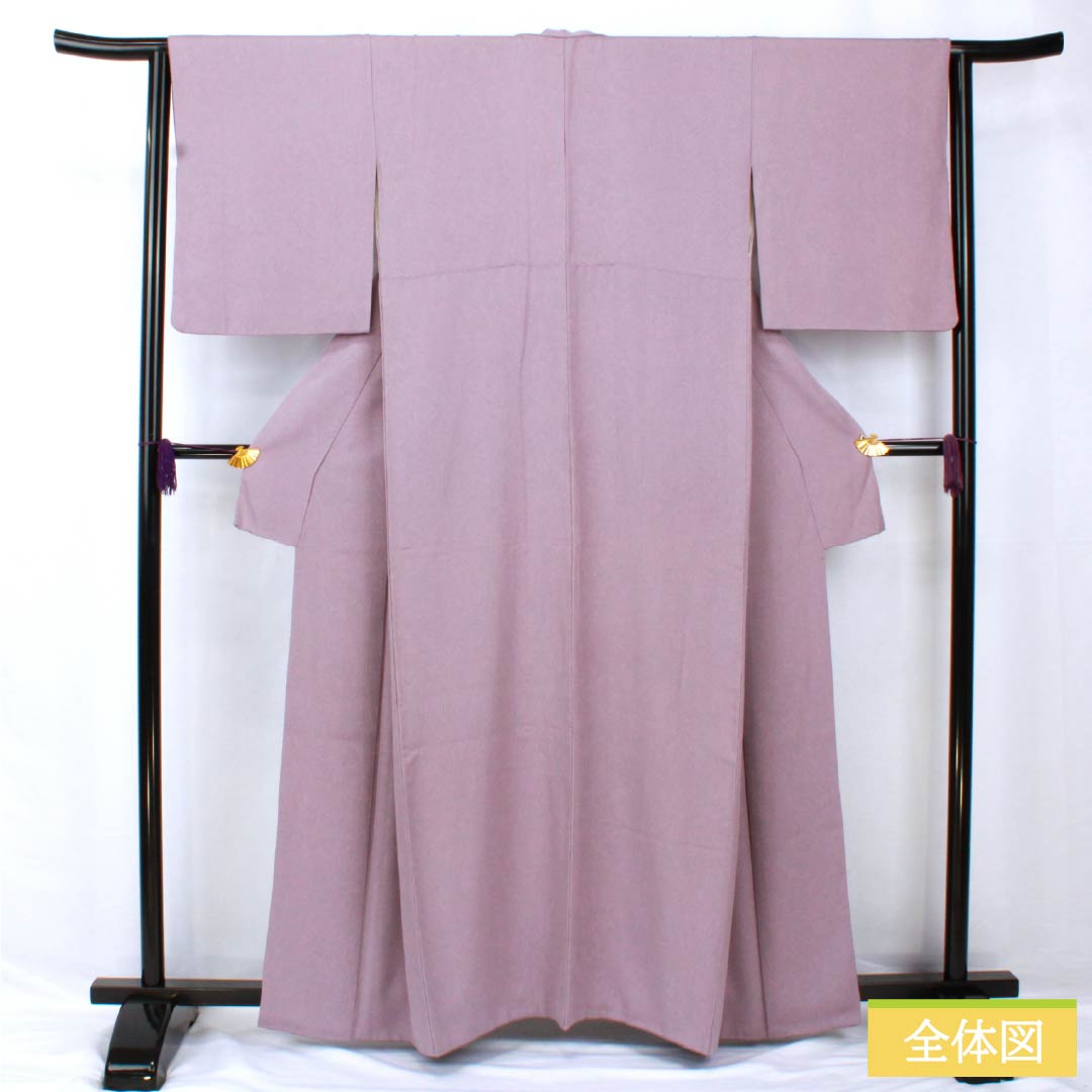 小紋 正絹 身丈160.5cm 裄丈64cm 袷 薄紫色(うすむらさきいろ) 墨流し染 Aランク 紫系 1115005523420