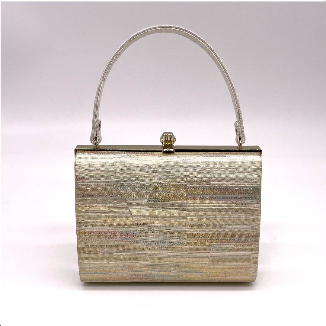 和装バック フォーマル 金色(きんいろ) 縞 古典柄 シンプル 金系 Sランク 113900029221