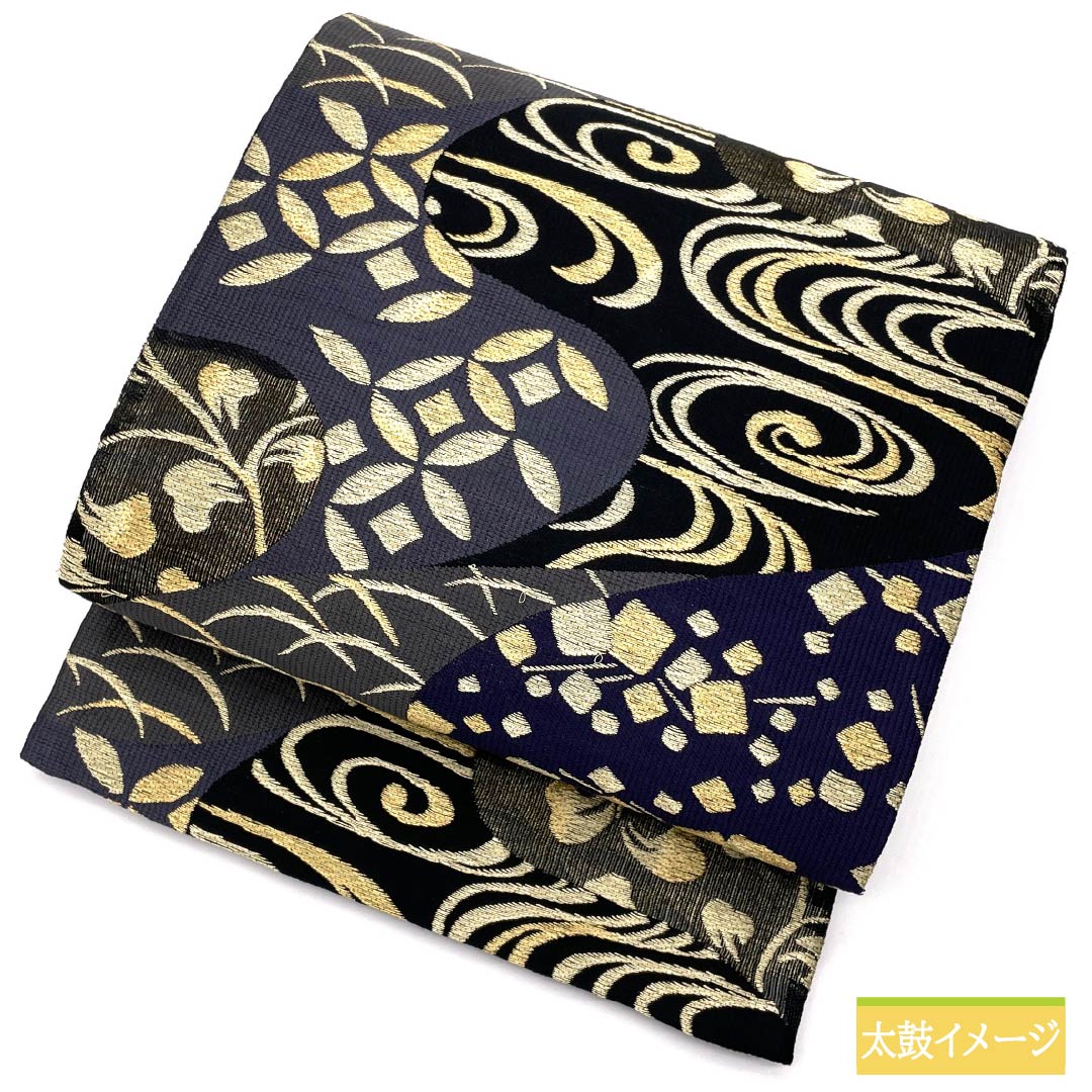 袋帯 正絹 観世流水 七宝 露芝 帯丈440cm Aランク 六通 フォーマル グラデーション系 1123013963399