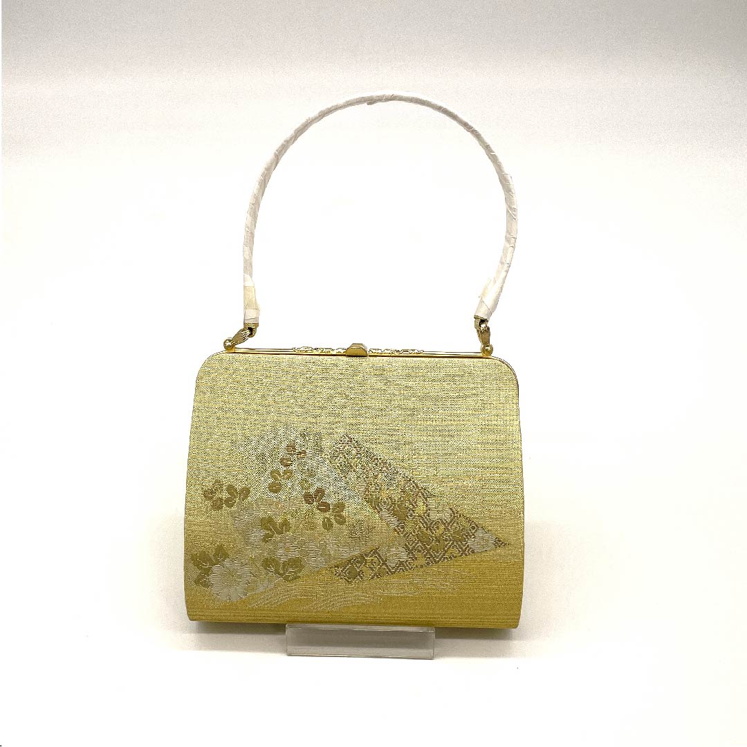 (New old stock) Formal Japanese style bag, gold (kin-iro), unused, for Tomesode, classic pattern, gold, S rank, 1133000082221