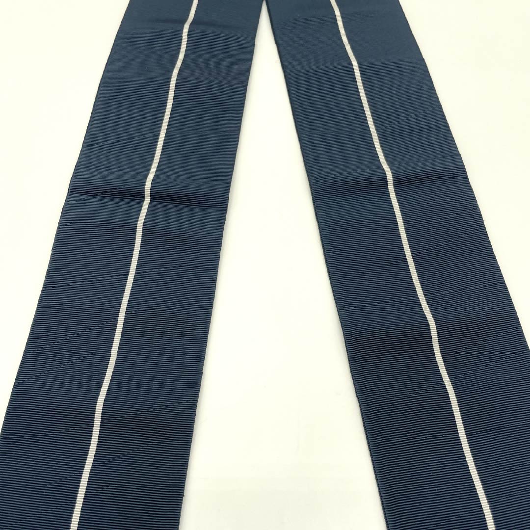 角帯 正絹 黮色(つじみいろ) 一本どっこ 帯丈380cm 幅8.5cm Sランク 紺系 1134000382918