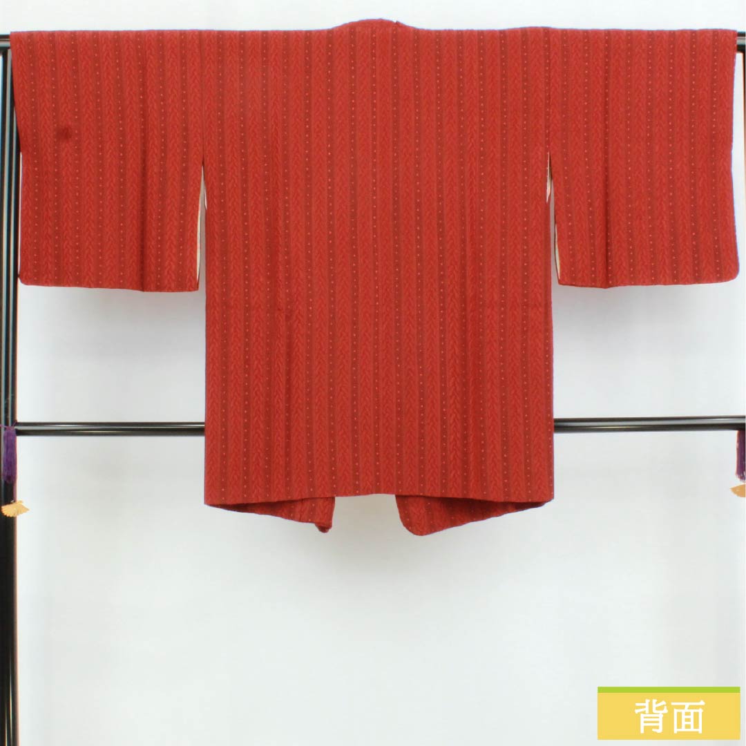 道行コート 正絹 Sランク 身丈81cm 裄丈63.5cm 紅樺色(べにかばいろ) 吉原つなぎ 袷 赤系 1117001202912