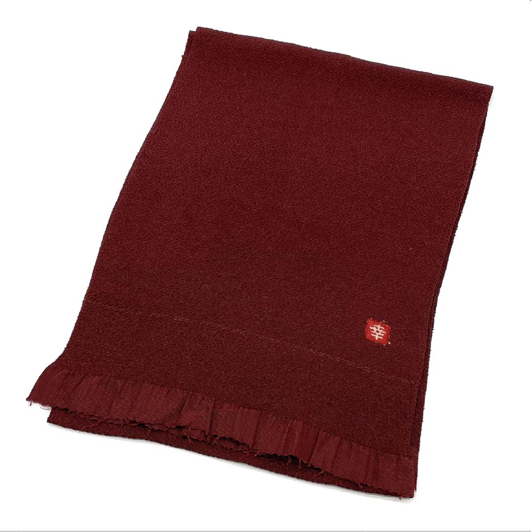 Obiage Silk S-rank Casual Beniebi-cha (Reddish brown) Chirimen Plain Kofuku Length approx. 160cm Width approx. 27.5cm Brown 1136004192914