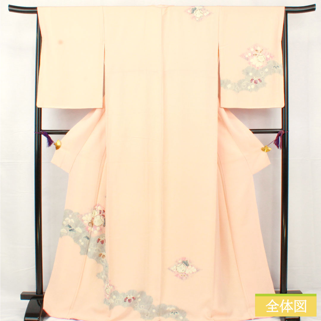 訪問着 正絹 袷 身丈158cm 裄丈67cm 乙女色(おとめいろ) 京友禅 辻ヶ花 Sランク ピンク系 1112005192313