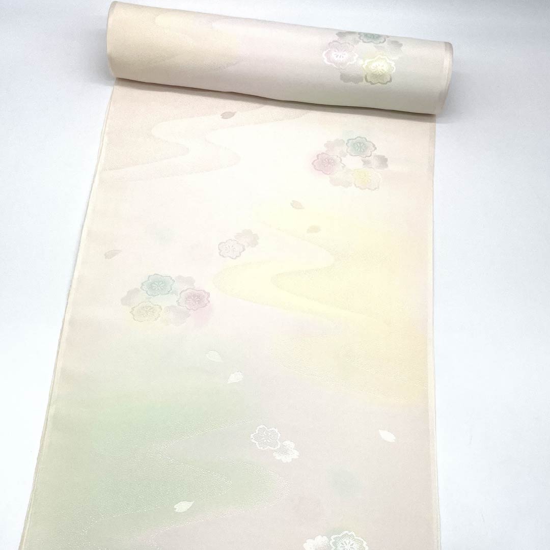 リサイクル着物】反物 長襦袢 正絹 NEWランク 創作京ぼかし 桜 ボカシ 