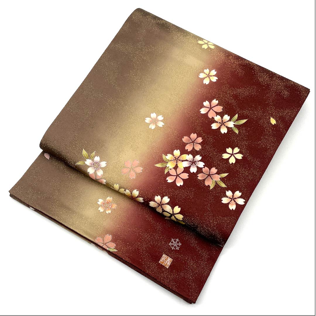 袋帯 染め帯 桜 あらい義風 帯丈468cm 正絹 Aランク 六通 セミフォーマル グラデーション系 1123005893499