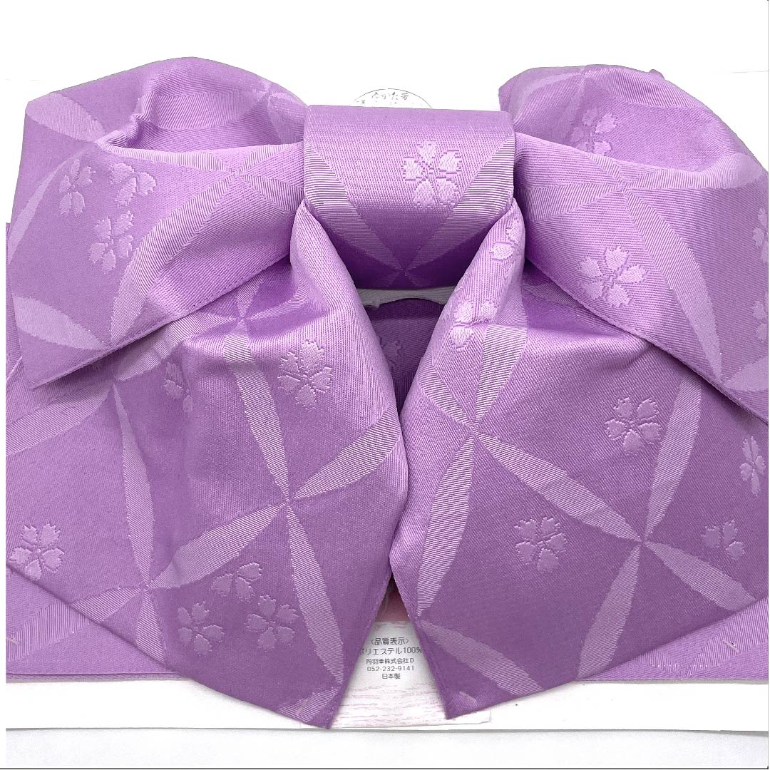 作り帯 藤色 桜 七宝 ポリエステル S 紫系 1131000622920