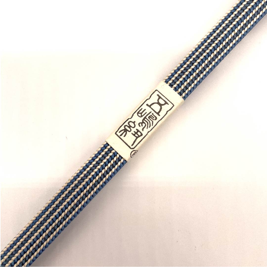 (New old stock) Obi-jime (belt fastener) Pure silk, 3-minute cord, back color (urairo), Goshima cord, new old stock, length approx. 130cm, width approx. 0.9cm, casual, S rank, blue, 1135000772317