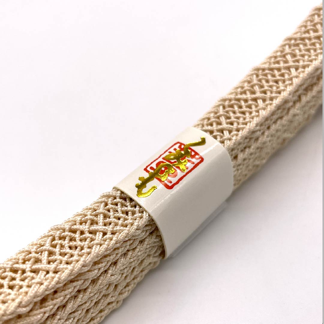 帯締め 正絹 四分紐 砥粉色(とのこいろ) 夏用 無地 長さ約157.5cm 幅約1.2cm カジュアル Sランク ベージュ系 1135003282325