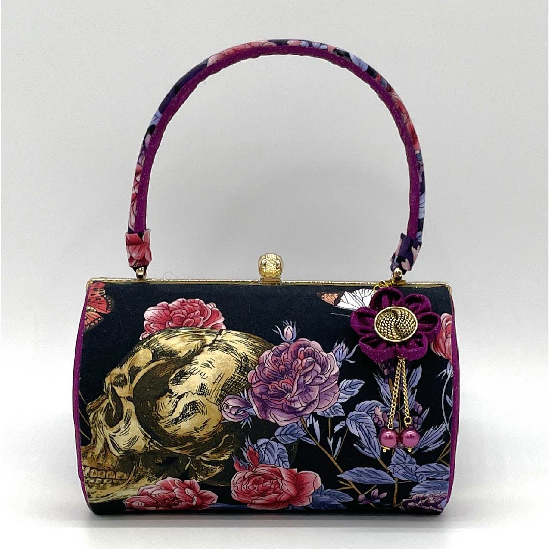 リサイクル着物】和装バッグ カジュアル NEWランク 黒色（くろいろ