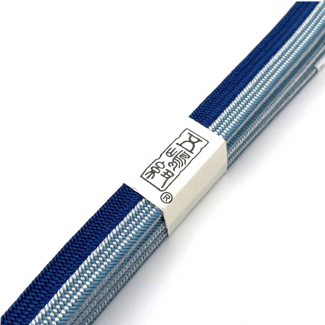 (新古品) 帯締め 正絹 四分紐 砧青磁色(きぬたせいじいろ) 紺碧色(こんぺきいろ) 五嶋紐 江戸組紐 長さ約165cm 幅約1.2cm カジュアル Sランク 青系 1135002802317