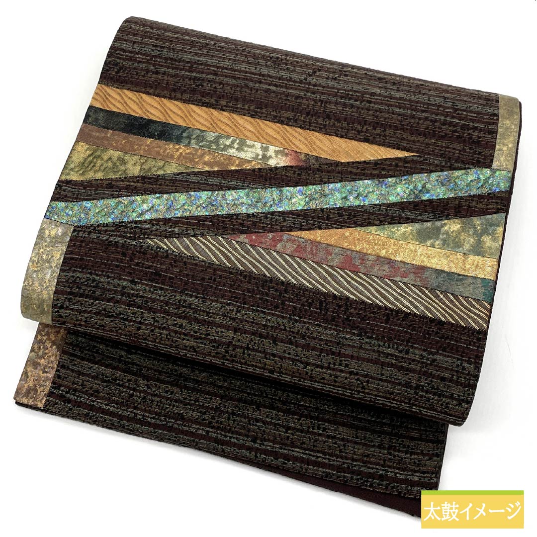 袋帯 正絹 桑の実色(くわのみいろ) 切嵌め 帯丈450cm Sランク ポイント柄 カジュアル グラデーション系 1123013122499