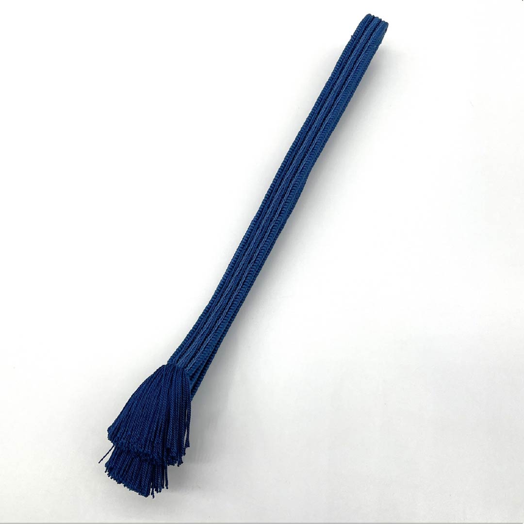 帯締め 正絹 Sランク 碧瑠璃色(へきるりいろ) 平組 撚り房 長さ約167cm 幅約1.5cm セミフォーマル 紺系 1135006082318