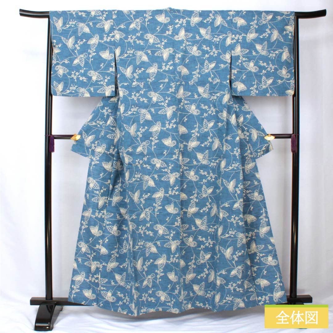 仕立て浴衣　着丈165裄丈66 浴衣 単品 身丈163裄66 黒 ピンク 桜 藤の花 Lの通販 by m