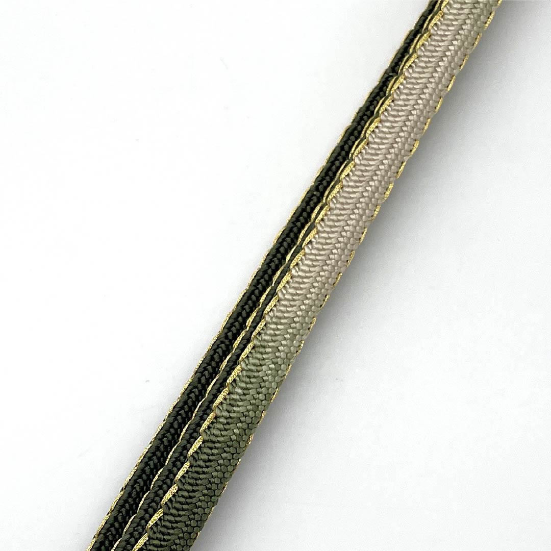 (新品)帯締め 正絹 NEWランク 鈍色(にびいろ) 平田組紐 耳角朝遊玄染 撚り房 長さ約170cm 幅約1.4cm セミフォーマル 緑系 1135005071419