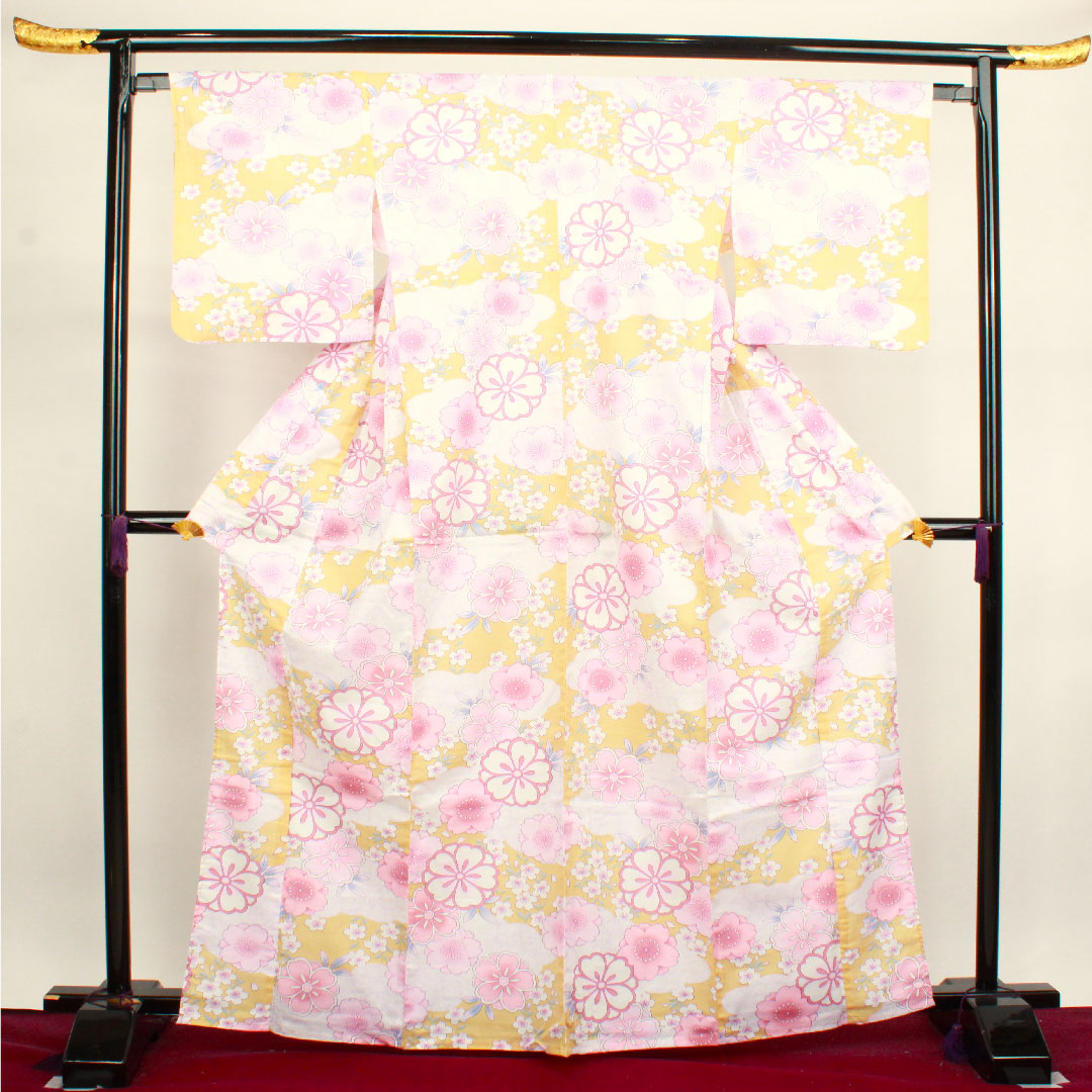 浴衣 樱花云图案 棉 S级 单层 长度 166.5cm 袖长 65cm 渐变色 1118002772599