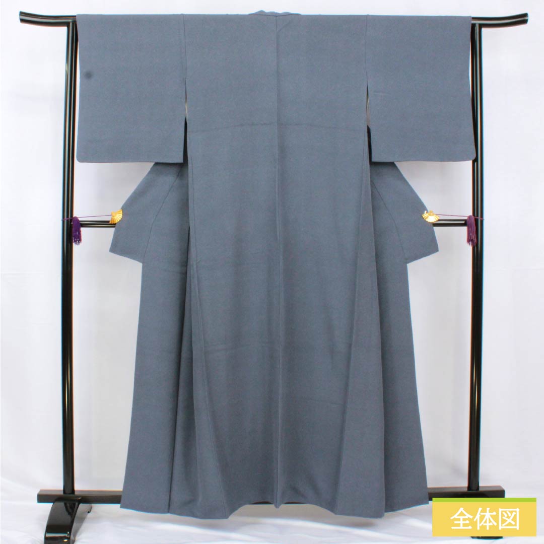 Komon, pure silk, length 159cm, sleeve length 64.5cm, lined, navy blue iron color, Edo komon, Gokusame komon, Seigaiha, A rank, navy blue, 1115005163318