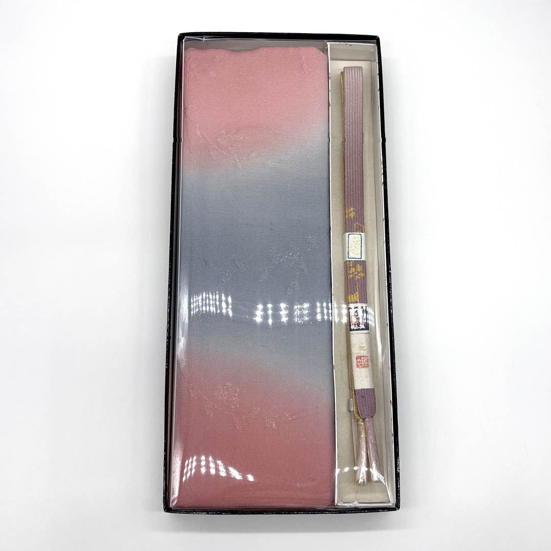 (新古品) 帯締め・帯揚げセット 正絹 Sランク ボカシ染 長さ約156cm 幅約1.5cm フォーマル グラデーション系 1141000172399