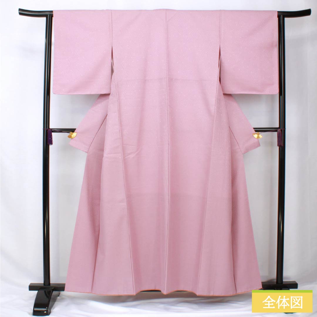 色無地 ポリエステル 身丈158cm 裄丈63cm 美人祭色(びじんさいいろ) 綸子 洗える着物 袷 Aランク 紫系 1114002123320