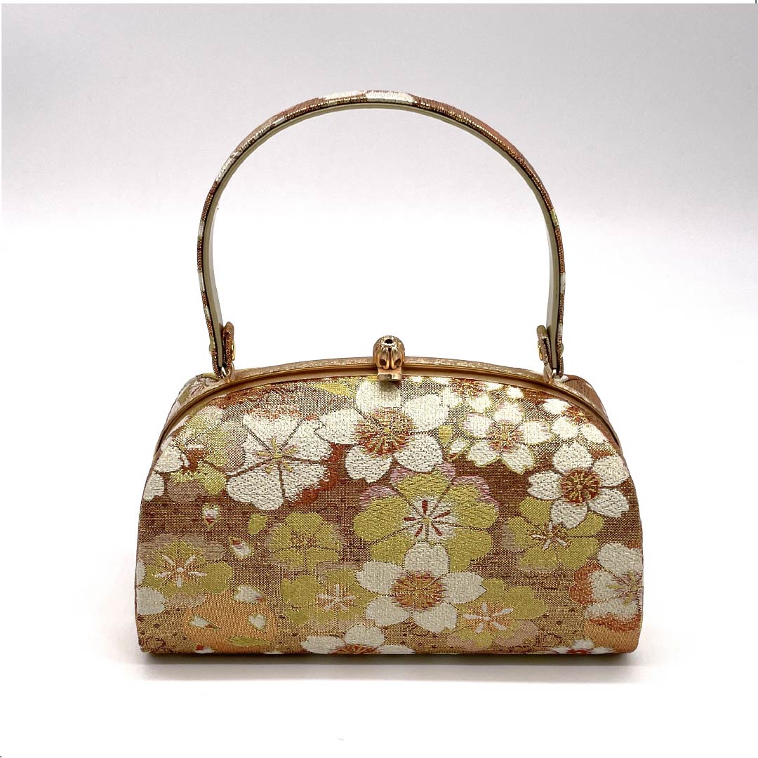 和装バック フォーマル 紅鬱金色(べにうこんいろ) 振袖用 桜 花柄 橙系 Sランク 113900012226