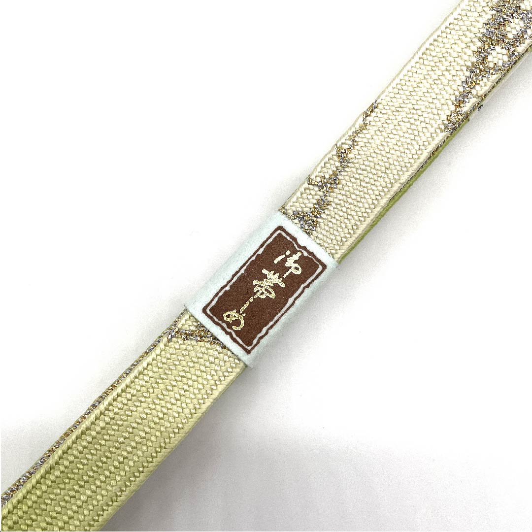 (新古品) 帯締め 正絹 四分紐 若菜色(わかないろ) 金属糸使用 新古品 長さ約156cm 幅約1.5cm フォーマル Sランク 緑系 1135000442319