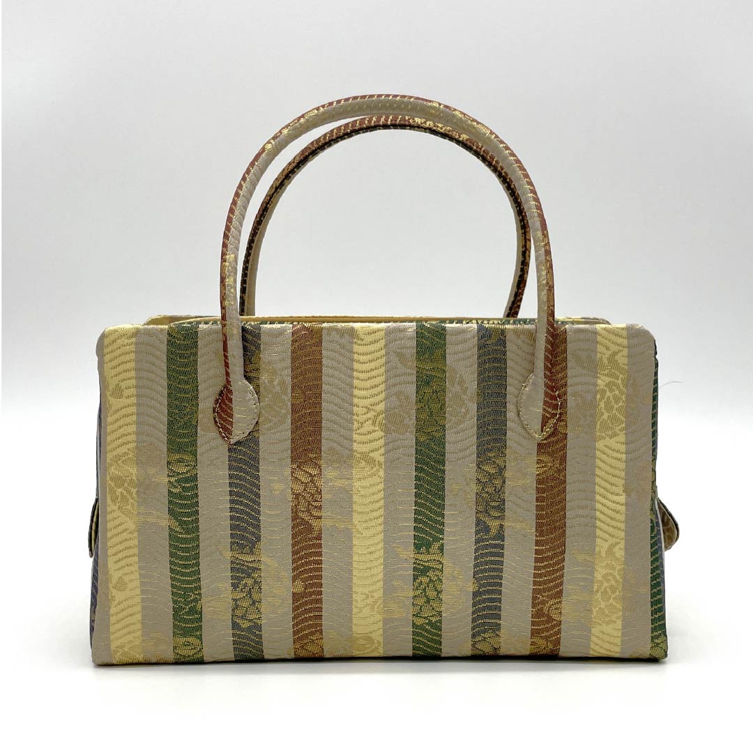 Casual Japanese style bag, silk grey, Rikyu bag, rough sea pattern, classic design, grey, S rank, 113900058222