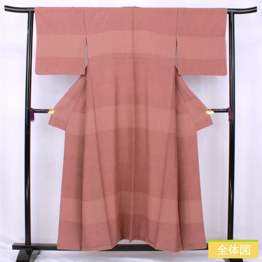 小紋 正絹 Sランク 身丈154.5cm 裄丈63cm 袷 紅海老茶色(べにえびちゃいろ) 江戸小紋 茶系 1115007272214