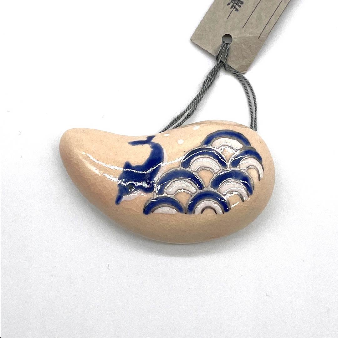 (新旧货) 腰带扣 陶瓷器 休闲 浅色 清水烧 海豚 波浪 长约3cm 宽约6cm S级 红色 1137000332912