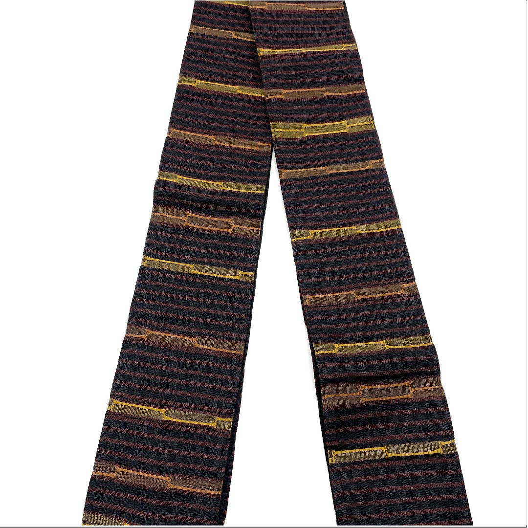 角帯 ポリエステル 黒色 横段 抽象模様 未使用品 帯丈400cm 幅10.5cm NEWランク 黒系 1134000201910