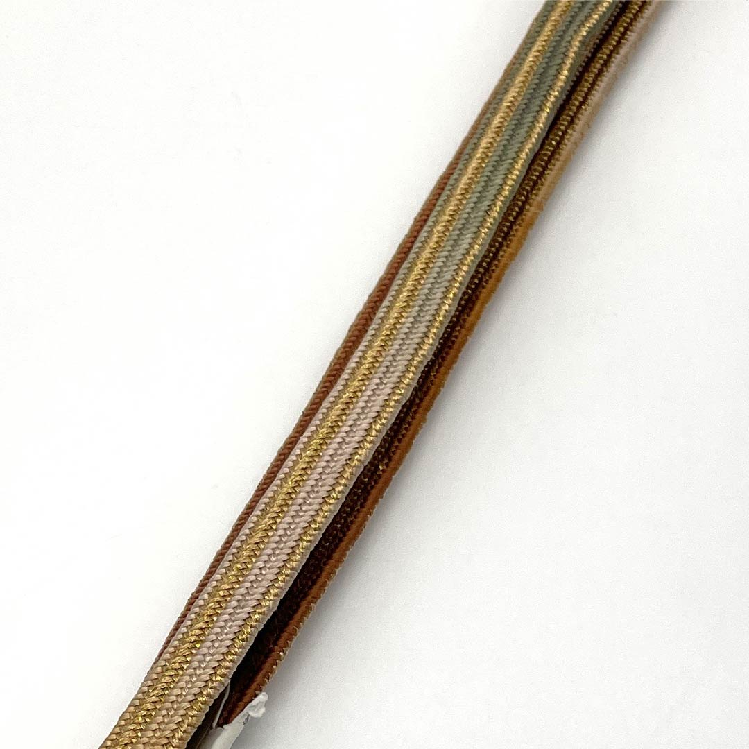(新品)帯締め 正絹 NEWランク 樺色(かばいろ) 平田組紐 貝ノ口縞遊玄染 撚り房 長さ約161cm 幅約1.5cm セミフォーマル 茶系 1135005111314