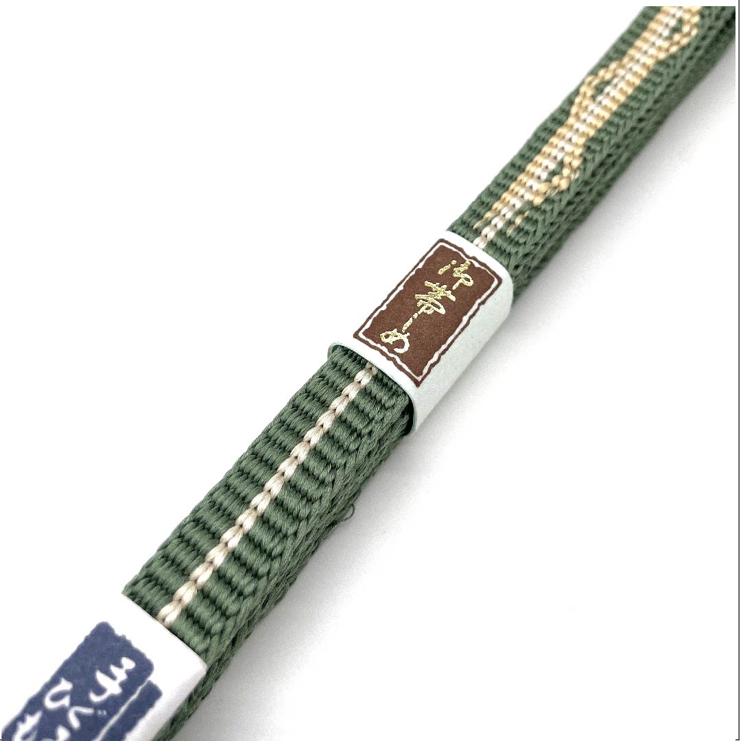 (新古品) 帯締め 正絹 四分紐 島松鼠色(しままつねずいろ) 手組紐 新古品 長さ約165cm 幅約1.2cm カジュアル Aランク 緑系 1135002643319