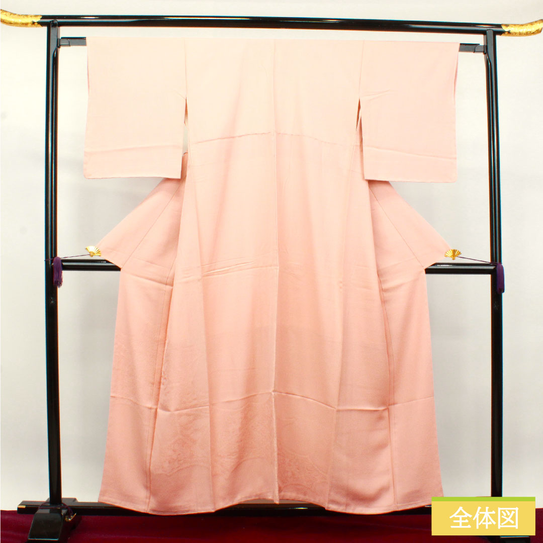 Plain color, pure silk, length 154.5cm, sleeve length 62.5cm, maiden color, Nakain Hanabishi pattern, basting thread included, unused, lined, S rank, pink, 1114001132213