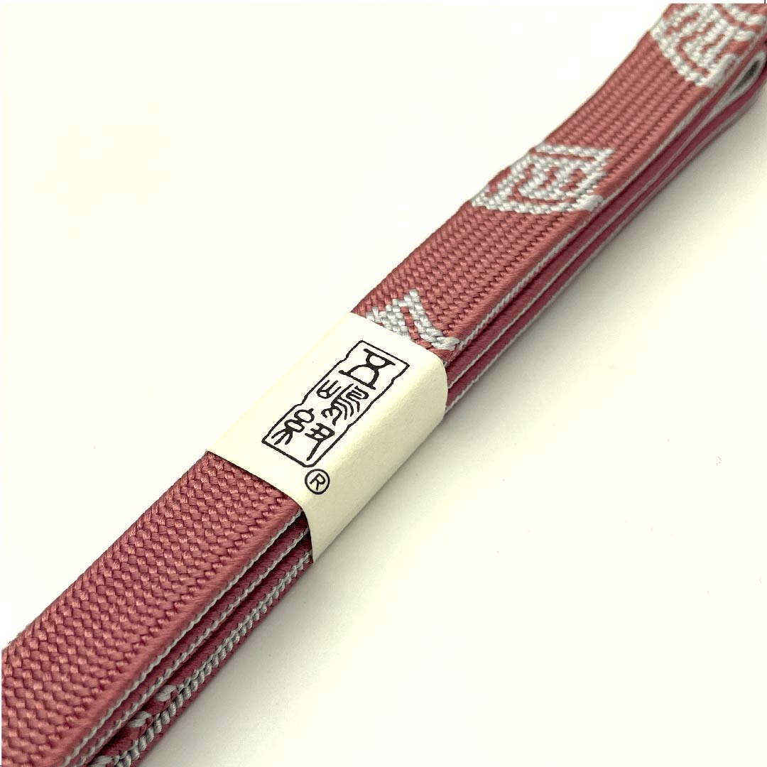 (新古品) 帯締め 正絹 四分紐 中紅花色(なかのくれないいろ) 五嶋紐 江戸組紐 新古品 長さ約162cm 幅約1.5cm カジュアル Sランク ピンク系 1135002912313