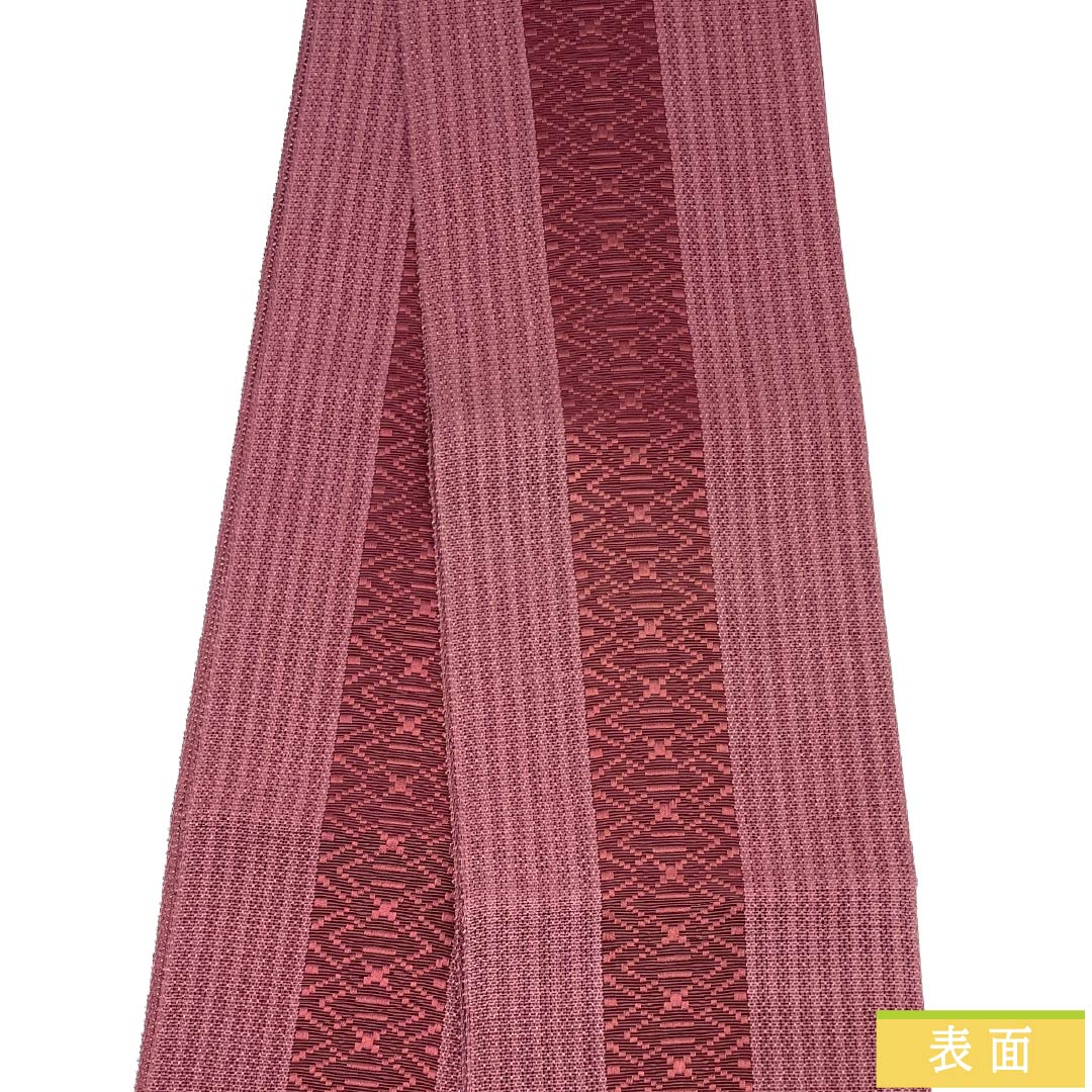 半幅帯 正絹 Aランク 蘇芳色(すおういろ) 夏帯 献上柄 帯丈396cm 紫系 1125004023320