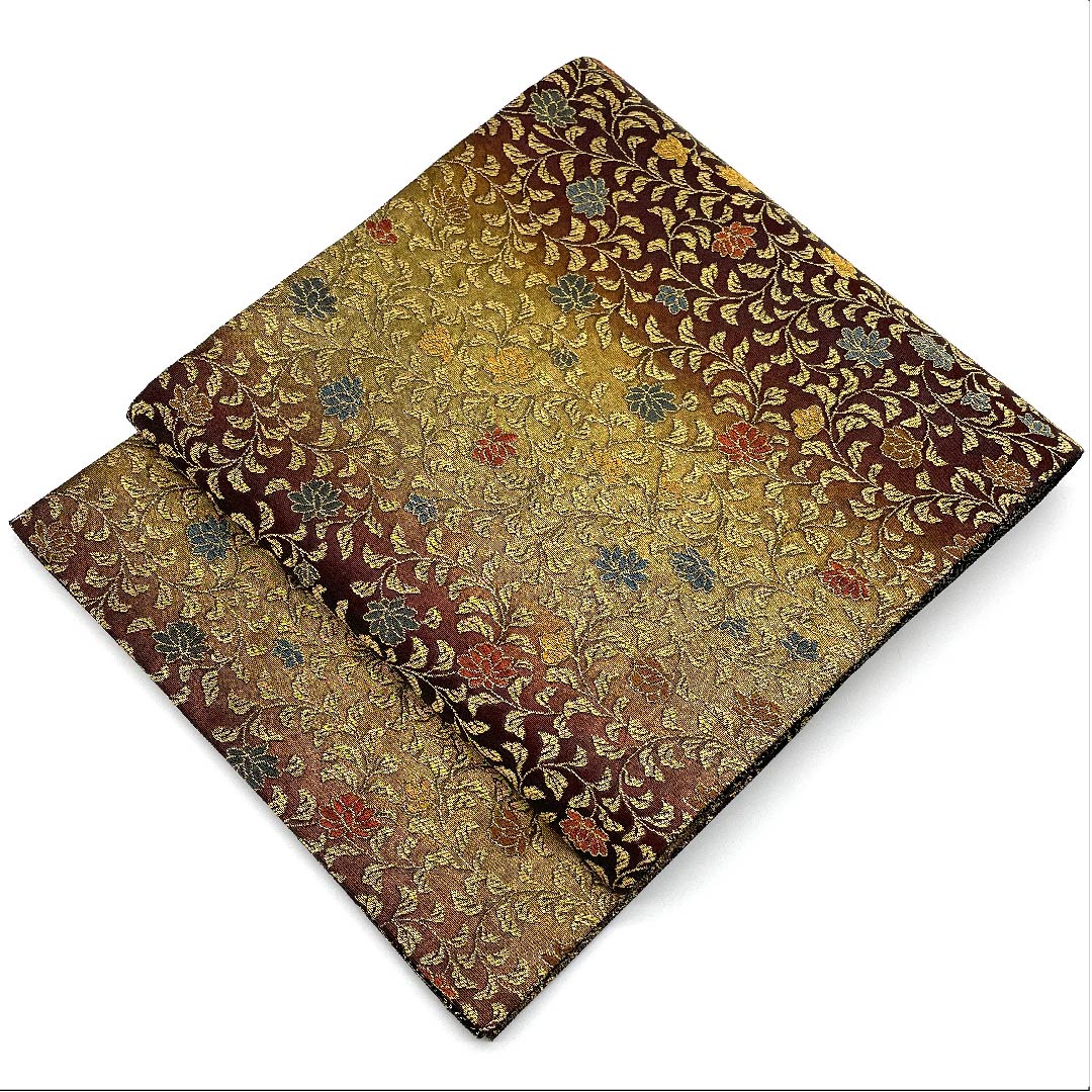 袋帯 御寮織 花唐草 紋屋井関 帯丈448cm 正絹 Sランク 六通 セミフォーマル 金系 1123006772321