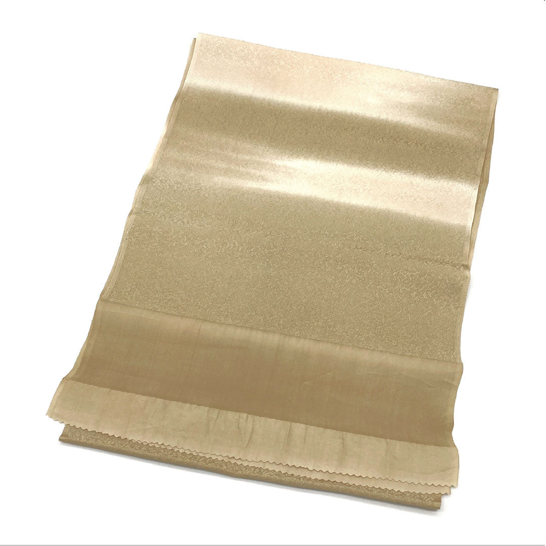 帯揚げ 正絹 Sランク セミフォーマル 亜麻色(あまいろ) 砥粉色(とのこいろ) ぼかし 古典柄 長さ約172cm 幅約30cm ベージュ系 1136001682925