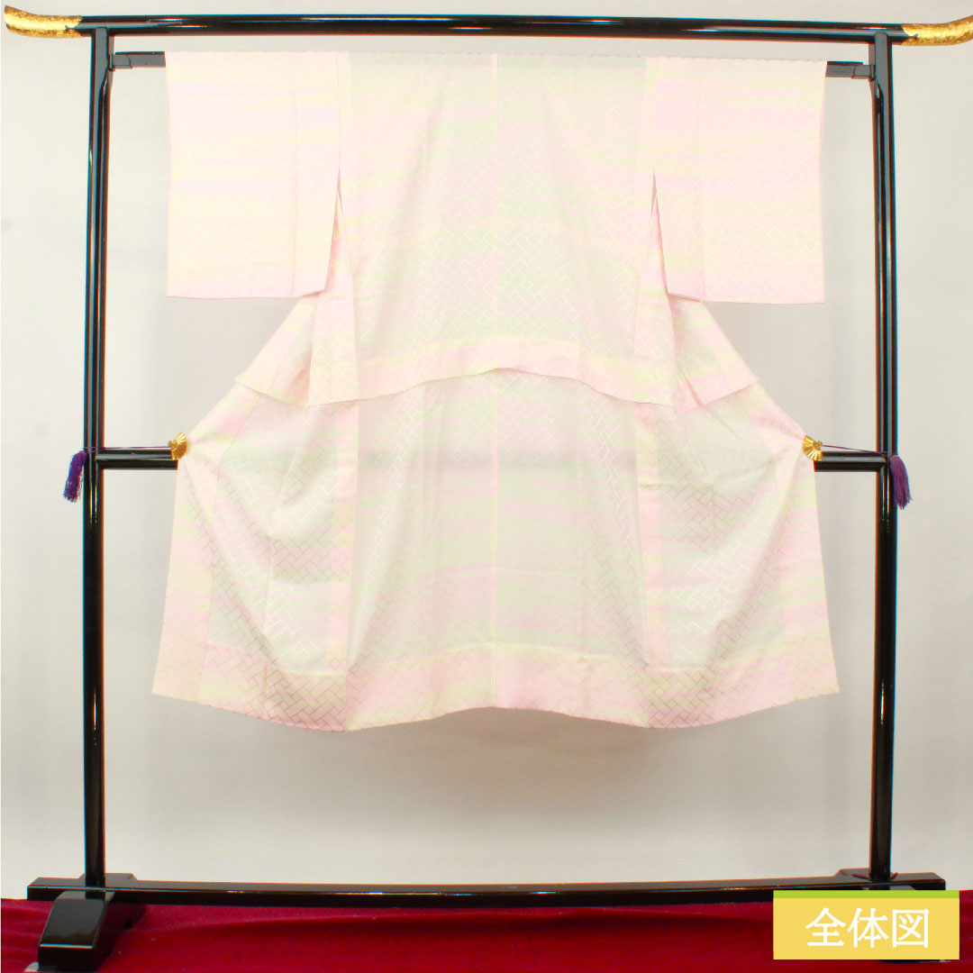 長襦袢 正絹 身丈126cm 裄丈63cm 単衣 ボカシ染 身上げ有り Sランク ピンク系 1129000652313