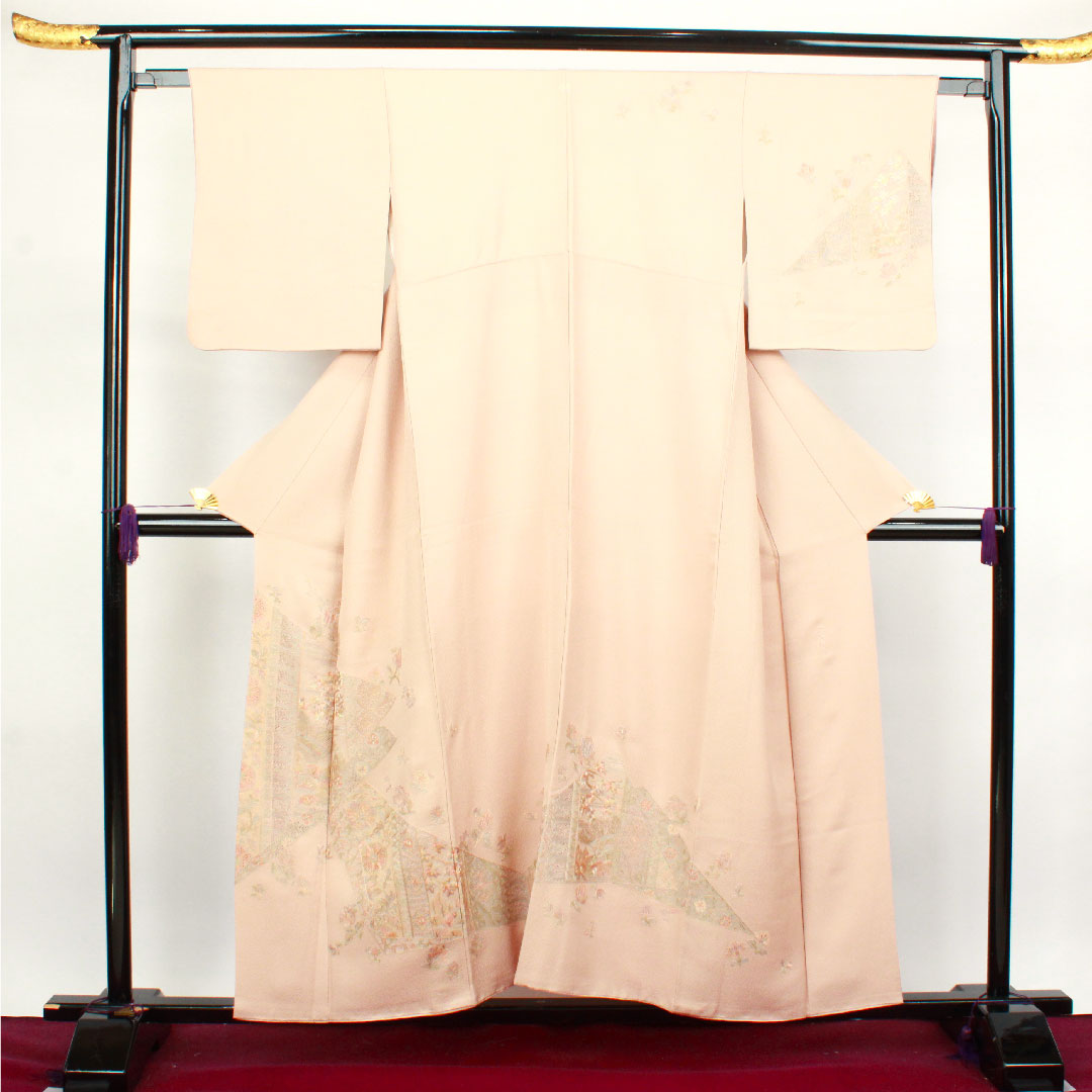 Homongi, sleeve length 154cm, sleeve length 62.5cm, love color, Suzhou embroidery, Shantou embroidery, quince, pure silk, S rank, pink 1112002692213