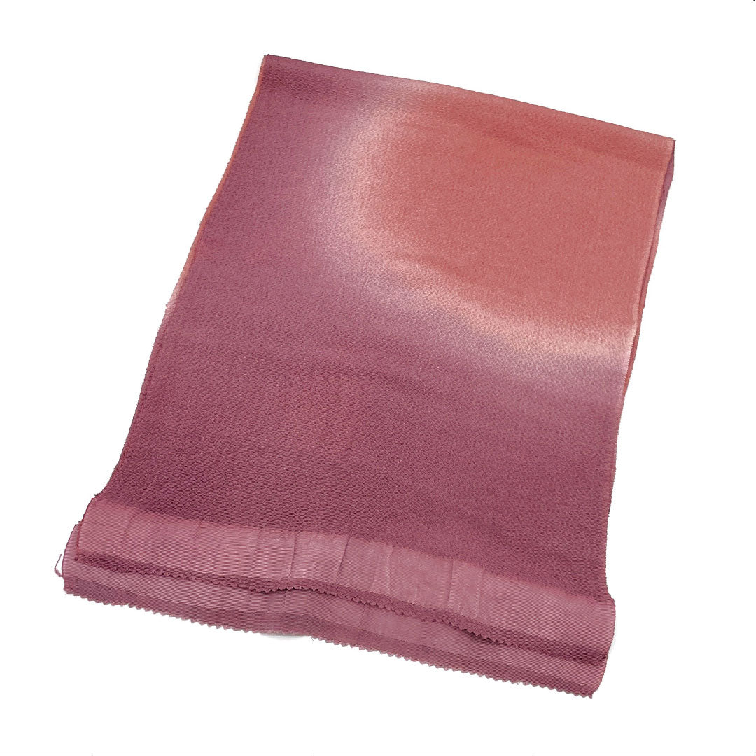 帯揚げ 正絹 Sランク カジュアル 牡丹鼠色(ぼたんねずいろ) ぼかし ちりめん 長さ約168cm 幅約31cm 紫系 1136001712920