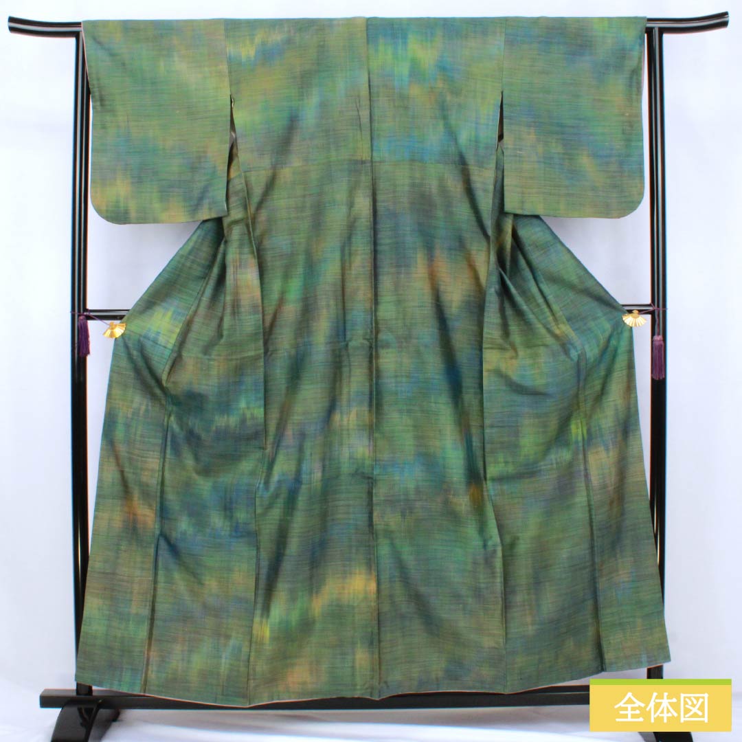 リサイクル着物】紬 正絹 Aランク 身丈159cm 裄丈64cm ボカシ織 袷